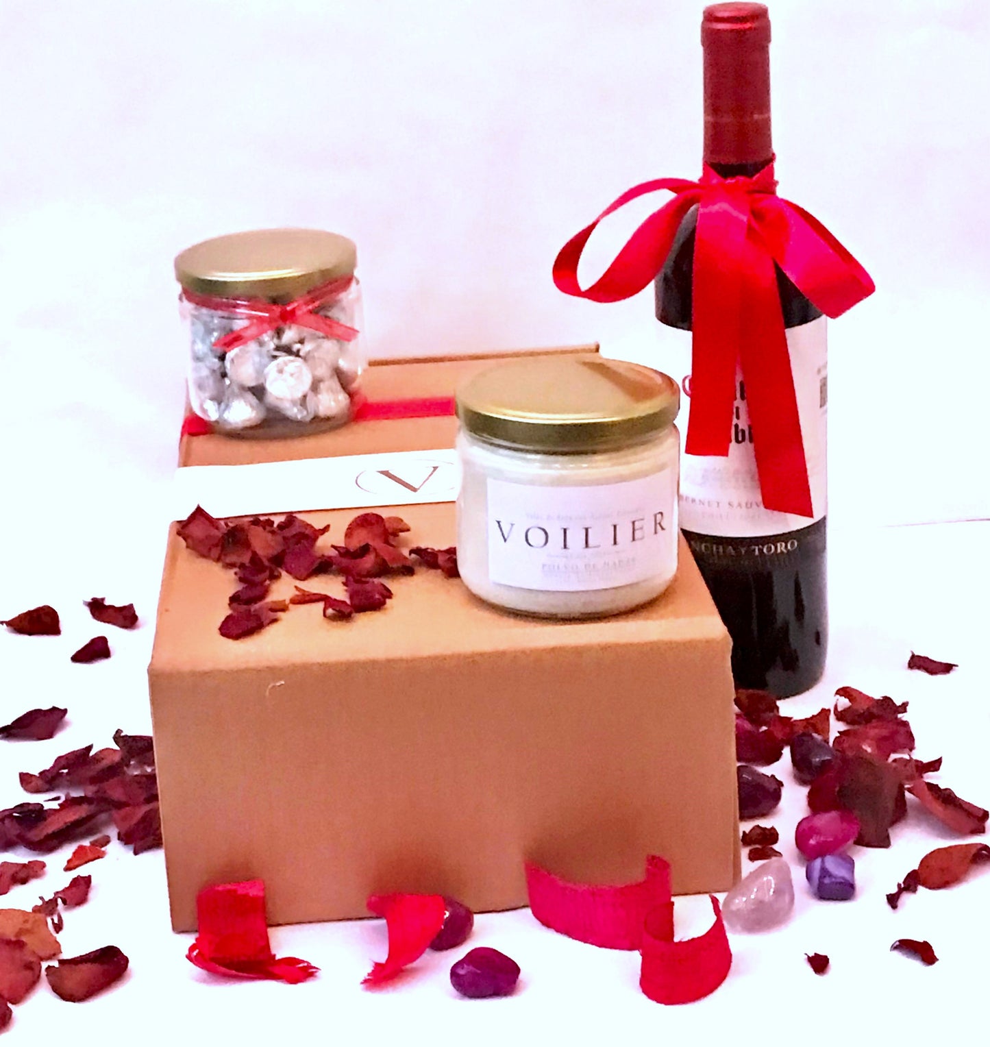 Kit V-DAY V. Casillero, Kisses y Vela frutos rojos