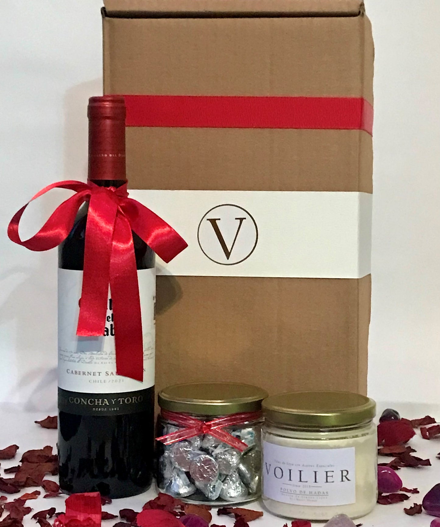 Kit V-DAY V. Casillero, Kisses y Vela frutos rojos